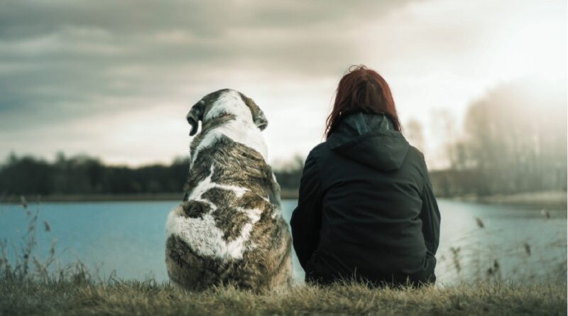 Pet owner showing the benefits of pet ownership.